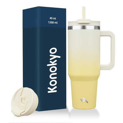Konokyo 40 oz Insulated Tumbler Water Bottle with 