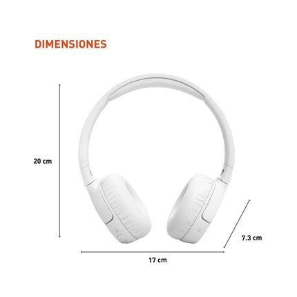 JBL Tune 670NC - Auriculares inalámbricos de diadema con cancelación adaptativa de ruido y Smart Ambient, hasta 70 horas de batería con carga rápida, ligeros, cómodos y de diseño plegable (blanco)