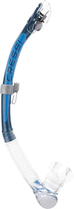 Cressi Unisex-Adult, Alpha Ultra Dry Snorkel Ideal for Snorkelling Apnea and Diving, Blue/Light Blue, One Size