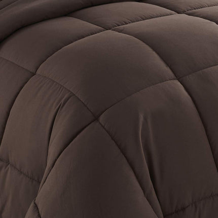 Sweet Home Collection Down Alternative Comforter All Season Warmth Luxurious Plush Loft Microfiber Fill Duvet Insert Bedding, Twin, Brown