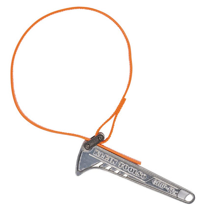 KLEIN TOOLS S6HB Strap Wrench, Adjustable Grip-It Strap Wrench Adjusts 1-1/2 to 4-Inch, 6-Inch Handle