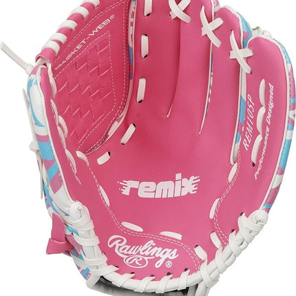 Rawlings | Remix T-Ball & Youth Baseball Glove | Left Hand Throw | 9" | Pink