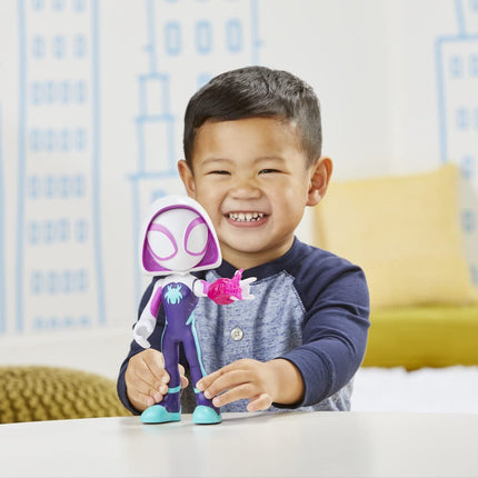 Marvel Hasbro Spidey and His Amazing Friends Supersized Ghost-Spider Action Figure, Preschool Super Hero Toy, Kids Ages 3 and Up, Multicolor