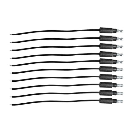 United Pacific 34213P10 Black 6" Single Lead Wire with .180 Bullet Termination & Stripped End, 16G Wires � ONE Set (Pack of Ten)