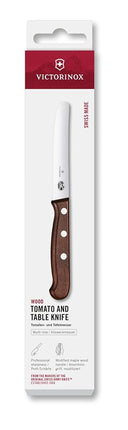 Victorinox Wood Tomato and Table Knife, 11 cm, Ergonomic Wooden Handle, Serrated Edge, Stainless Steel Blade, Modified Maple Wood