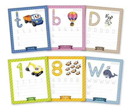 Alphabet & Number Tracing Cards, Reusable, Dry Erase, Upper & Lower Case, 31 Large Reusable Cards, Repetitive Tracing Alphabet and Number Cards, Improve Writing Skills, Flash Cards
