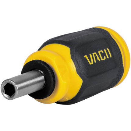 VACO VAC1080 Multi-Bit Stubby Screwdriver, Impact Driver, 8-in-1 Adjustable Magnetic Tool with Phillips, Slotted, and Square Bits