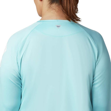 Columbia womens Tidal Tee Ii Long Sleeve, Clear Blue/White Logo, XXL