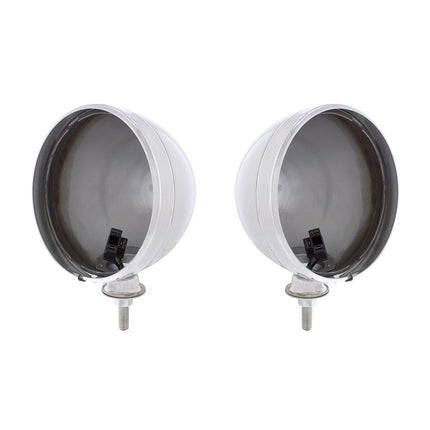 Pair (2) Dietz 7" Chrome Head Light Buckets Wired 