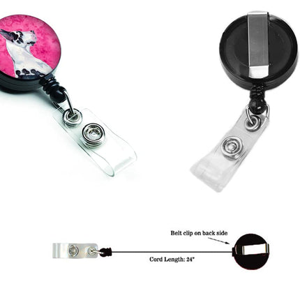 Caroline's Treasures Pink Great Dane Retractable Badge Reel, Multicolor (LH9371PKBR)