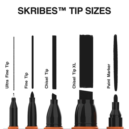 KLEIN TOOLS 80187 Skribes Measure and Mark Set with 4-Pack of Black Fine Tip Permanent Markers and 25-Foot Compact Double-Hook Tape Measure