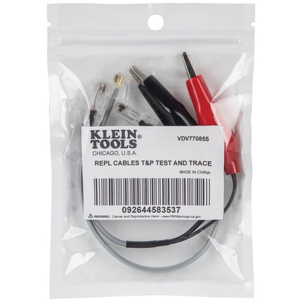 Klein Tools VDV770-855 Replacement Cables for Klein Tools Tone and Probe Wire Tracer Kit Cat. No. VDV500-705, Leads with Alligator Clips and RJ45, RJ11, RJ12