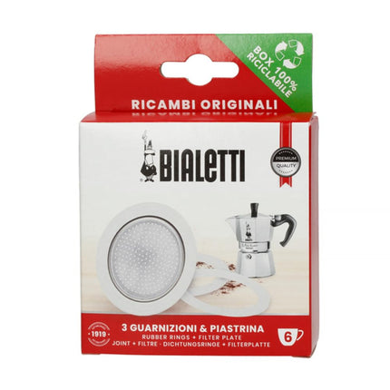 Bialetti Replacement Gasket & Filter for 6 Cup Esp