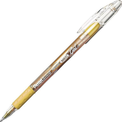 Pentel Sunburst Metallic Gel Pen, Medium Line, Permanent Gold and Silver Ink, 2 Pack (K908MBP2XZ)