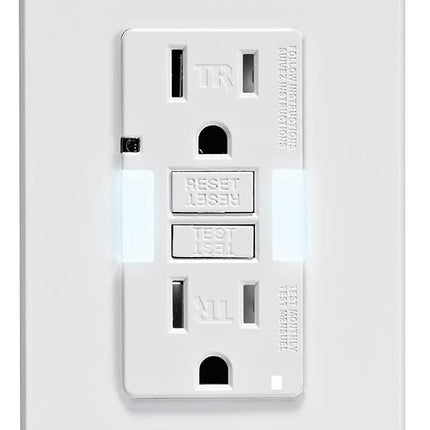 Leviton GFCI Receptacle with Guidelight, 15 Amp Ta