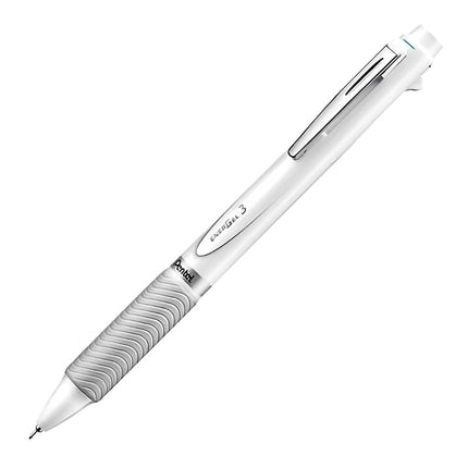 Pentel EnerGel 3 Multi-Function, 3-Ink Gel Pen, (0.5mm) Fine Line, White Barrel - BLC35W