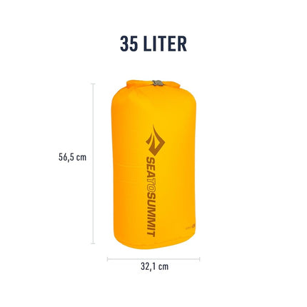Sea to Summit - Ultra-Sil Dry Bag XXL 35L - Waterproof Storage & Organization - Roll-Top & Patented Field Repair Buckle - Ultra-Sil Fabric - Backpacking - 32.1 x 28.5 x 56.5cm - Zinnia Yellow - 74g