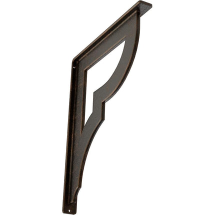 Ekena Millwork BKTM01X12X15SBRABZ Metal Bracket, 1 1/2" W x 12" D x 15" H, Antiqued Bronze