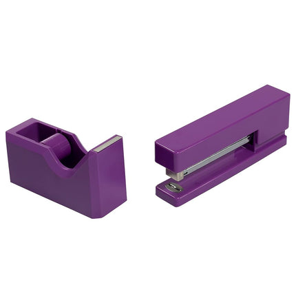 JAM PAPER Office & Desk Sets - 1 Stapler & 1 Tape Dispenser - Purple - 2/Pack