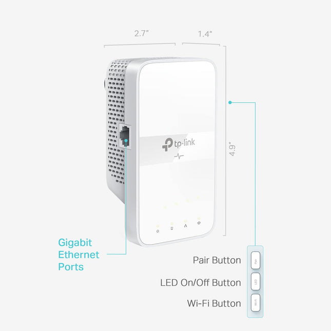 TP-Link Powerline WiFi Extender TL-WPA7617 - AC1200 Dual Band Powerline Network Extender, Gigabit Port, Passthrough, OneMesh, Ethernet Over Power, ???-?? ????