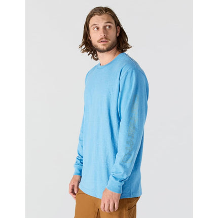 Carhartt Men's Dearborn Loose Long-Sleeve Logo T-Shirt Closeout, Tranquil Blue, XXXL Tall