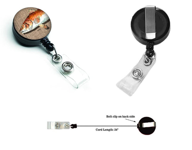 Caroline's Treasures Red Fish Retractable Badge Reel, Multicolor (8736BR)