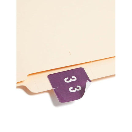 Etiquetas Numéricas Codificadas por Color Smead DCC Morado - Número 3 - etiquetas autoadhesivas
