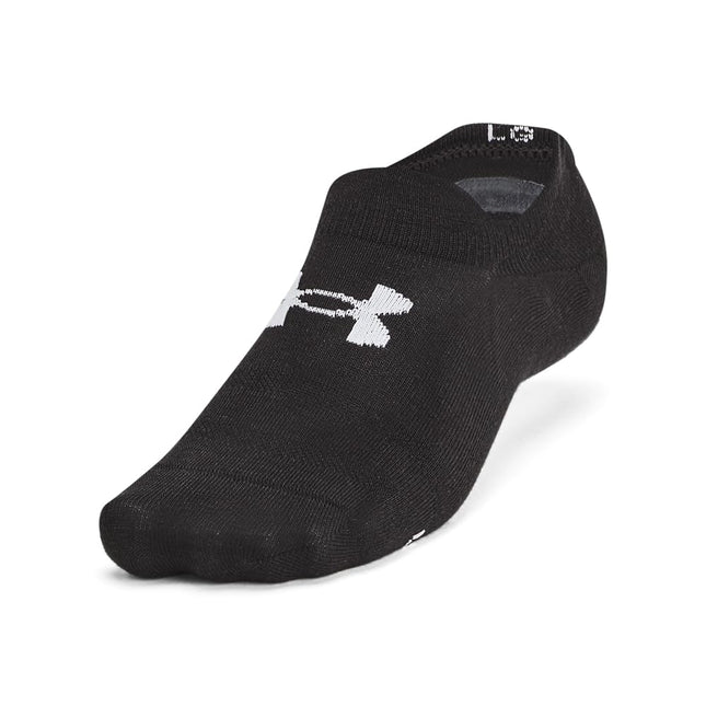 Under Armour Unisex-Adult Essential Ultra Low Tab Socks 6 Pack, (002) Black/Black/Halo Gray, Large