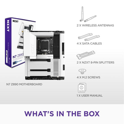 NZXT N7 Z890 - Intel Z890 LGA 1851 ATX Motherboard - White