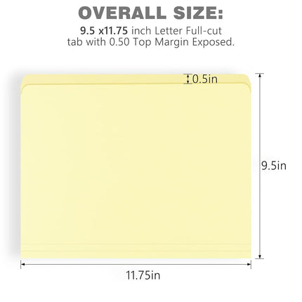 Lineco Archival File Folders, 9.5"x11.75" with Full Cut Tab, Pack of 25