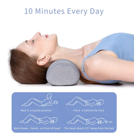 Bespilow Neck Support Pillow,Cervical Neck Roll Memory Foam Pillow,Cervical Traction Device,Neck Stretcher for Tension Muscle Relief Therapy,Neck and Shoulder Pain Relaxer Pink