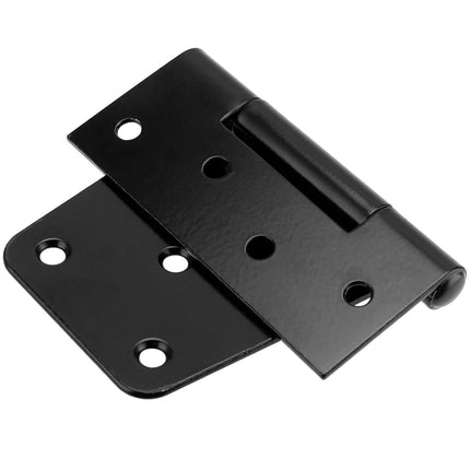 TAICHEUT 8 PCS 3.5 Inch Heavy Duty Gate Hinges, Square Barn Hinges, Shed Door Hinges, Spring Gate Hinge Wrought Hardware, with Screws for Storage Shed Barn Wood Fence, Black