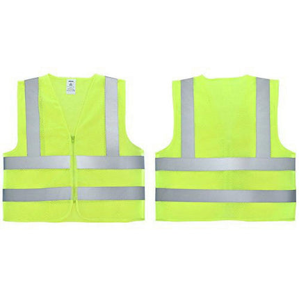 Neiko High Visibility Safety Vest ANSI Class 2, No Pocket, Neon Yellow, Large (L)