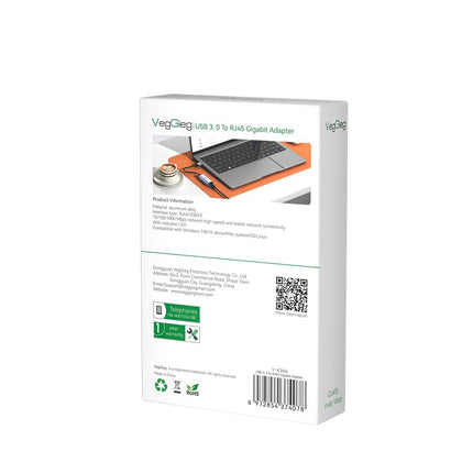 VegGieg - V-K306 - USB to Ethernet Adapter - Driver Free USB 3.0 to 100/1000 Gigabit Ethernet LAN Network Adapter - RJ45 Internet Adapter (V-K306)