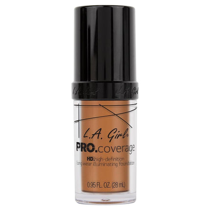 L.A. Girl Pro Coverage Liquid Foundation, Warm Caramel, 0.95 Fl Oz