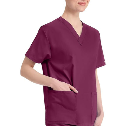 Dickies Women's medical scrubs shirts, Wine, L UK