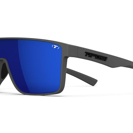 Tifosi Sanctum Sunglasses, Ideal For Cycling, Golf, Hiking, Running, Tennis & Pickleball, Lifestyle (Matte Gunmetal, Cobalt Blue Mirror, Smoke)