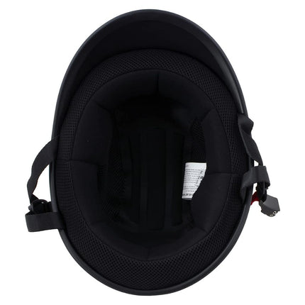 Milwaukee Helmets MPH9750DOT Dot Approved Matte Black 'Polo' Half Motorcycle Face Motorcycle Half Motorcycle Helmet for Men and Women Biker - Small