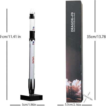 AYGITAL Space X Falcon 9 + Dragon 1/233 Diecast Rocket Model