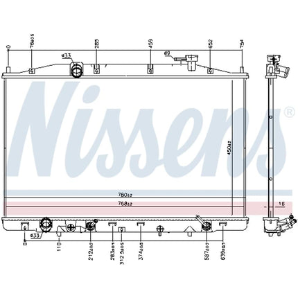 NISSENS Radiador refrigeración de motor 606769