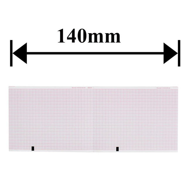 Papier pour électrocardiographe Mortara ELI 150 - 108mm X 140mm X 200 feuilles (5 paquets)