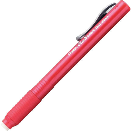 Pentel Clic Retractable Eraser, Refillable, Red Barrel (PENZE22B)