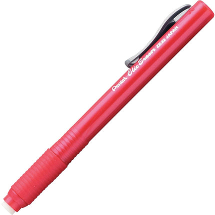 Pentel Clic Retractable Eraser, Refillable, Red Ba