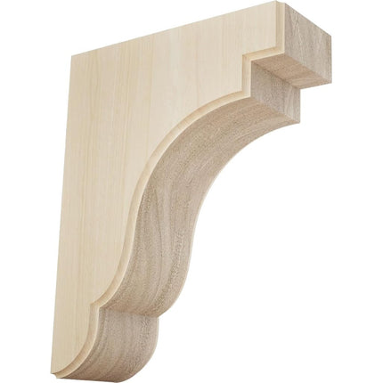 Ekena BKTW04X09X11BERW 3 W x 8 1/2" D x 11" H Bedford Bracket, Rubberwood, Rubber Wood