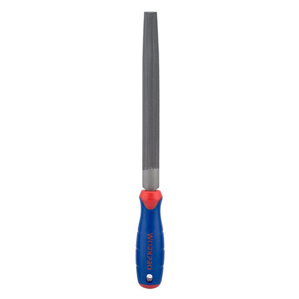 WORKPRO W051003 8 in. Half Round File, Durable Steel File for Concave, Convex & Flat Surfaces, Comfortable Anti-Slip Grip, Double Cut & Single Cut, Tool Sharpener for Pro's and DIY (Single Pack)