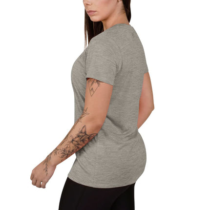 Camiseta de manga corta con cuello en V retorcido Under Armour Tech para mujer, (558) Pewter/Ghost Grey/Metallic Silver, XS, (558) Pewter/Ghost Grey/Metallic Silver, XS