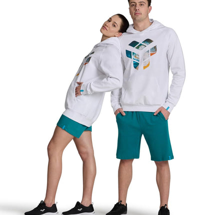 ARENA Unisex Planet Water Hooded Sweatshirt, White