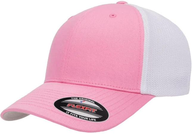 Flexfit Men's Trucker Mesh Cap, Pink/White, XL-XXL