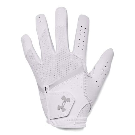 Under Armour Women's Standard Iso-Chill Golf Glove, (100) White/Halo Gray/Halo Gray, Left Hand Small