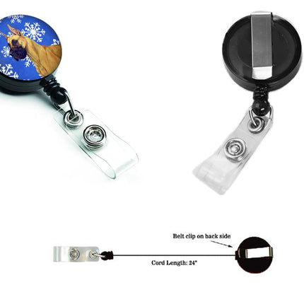 Caroline's Treasures Great Dane Winter Snowflakes Holiday Retractable Badge Reel, Multicolor (LH9265BR)